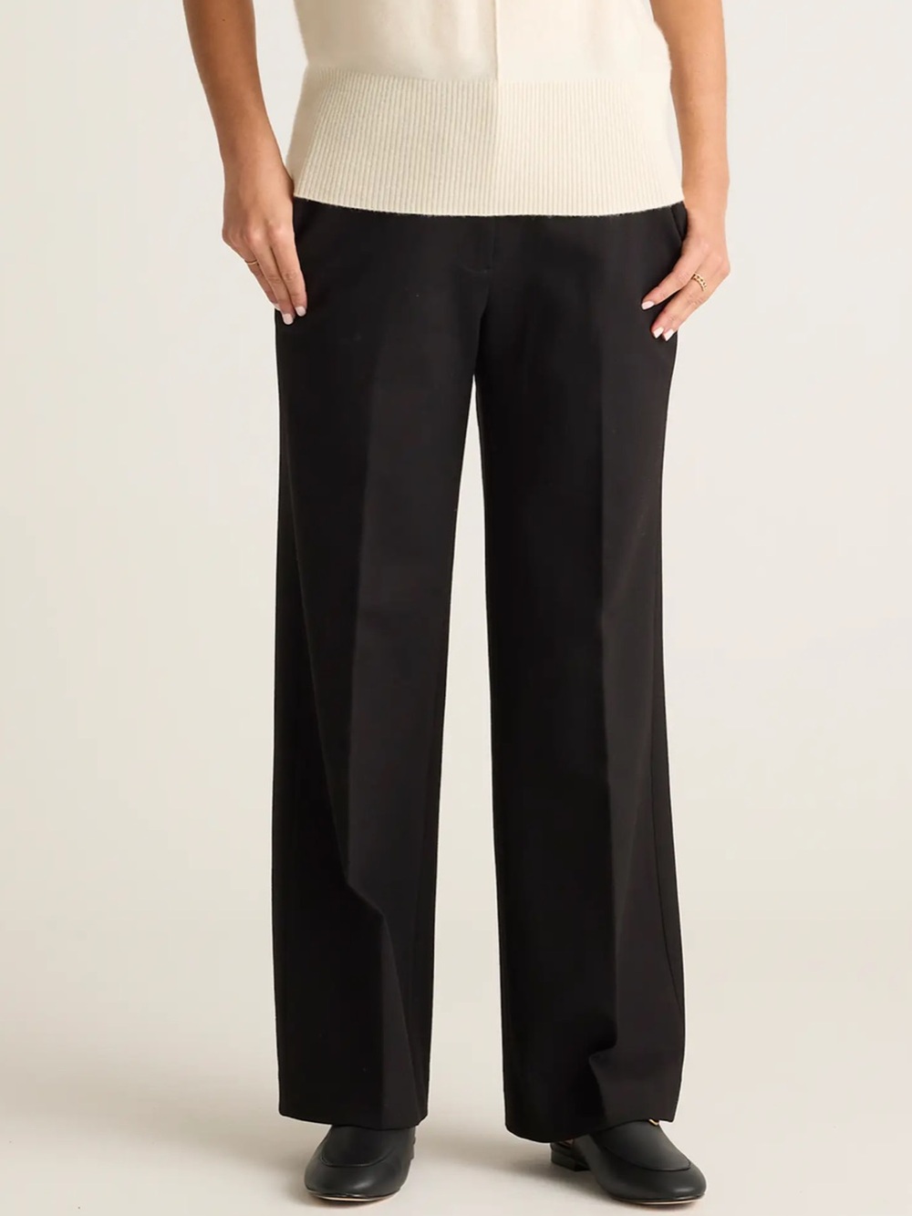 Quince Ultra-Stretch Ponte Trouser black size 6 nwt